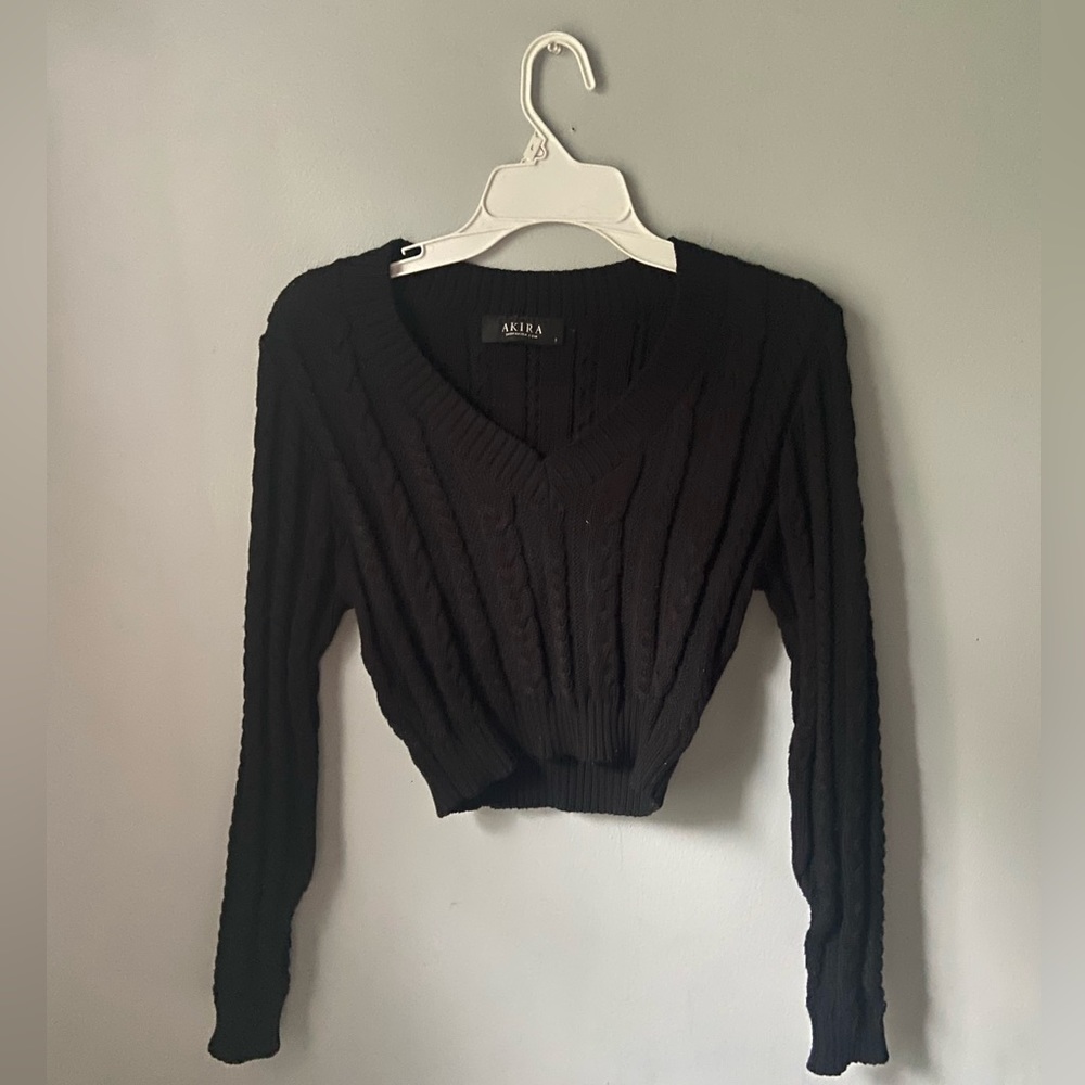 Black knit cropped sweater